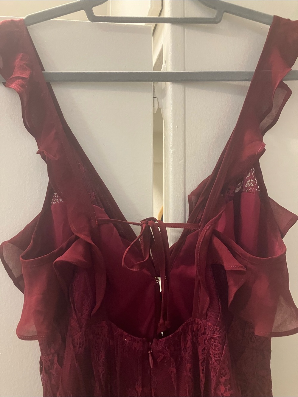 For Love & Lemons Bordeaux Daphne Lace Midi Dress Sz S. - Picture 7 of 9